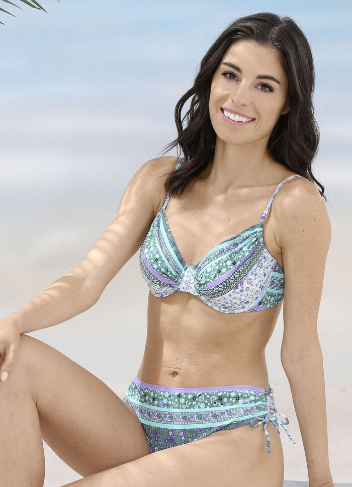Bikini mit Bügel, schalenlos, seitlich raffbar