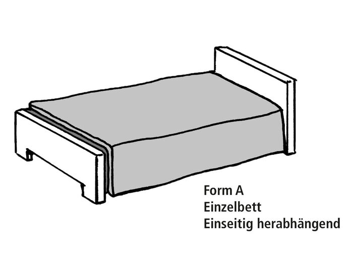 Tagesdecke und Kissenbezüge mit Bandeinfassung GRAU