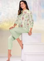 Zweierpack Pyjama, Langarm mit Knopfleiste und B&uuml;ndchen 