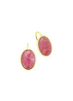 Vergoldete Ohrringe mit Rhodochrosit