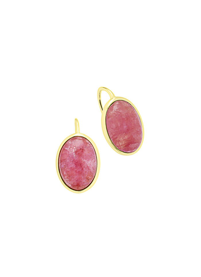 Vergoldete Ohrringe mit Rhodochrosit