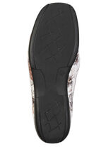 ELENA EDEN, bequeme Damen-Slipper, Weite H, mit herausnehmbarem Fussbett ECRU-BUNT