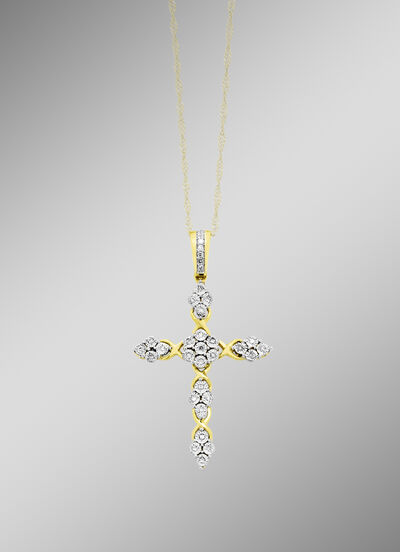 Edler Kreuz-Anhänger mit Diamanten 