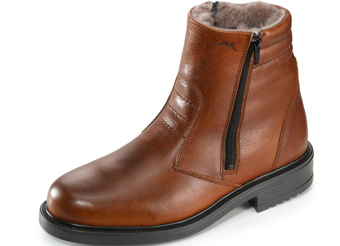 GINO GALANTE, gef&uuml;tterte Herren-Stiefel, Winterschuhe, mit Lammfell BRAUN