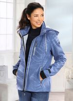 Funktionsjacke mit Regenschild an der Kapuze JEANSBLAU