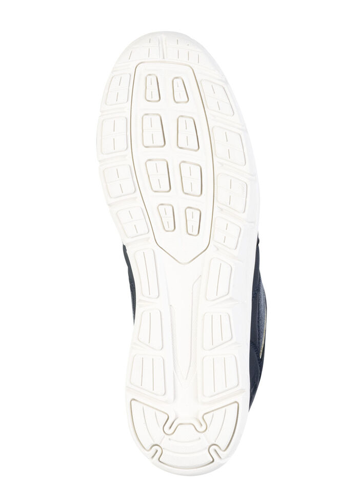 Slipper aus Synthetik mit Textil-Einsätzen MARINE-GRAU