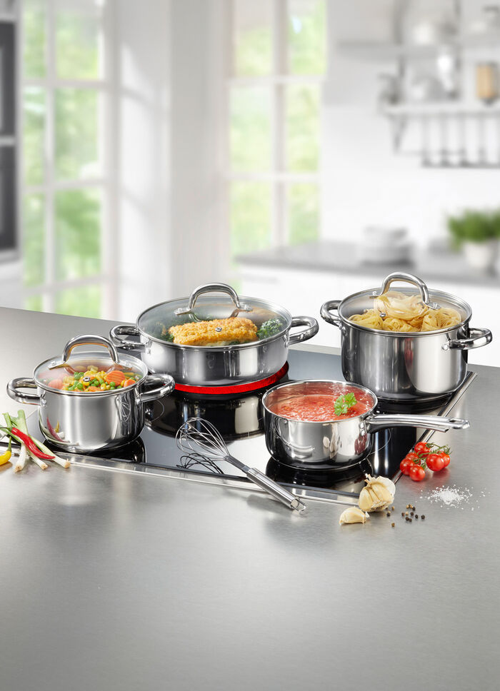 Kochtopf-Set aus rostfreiem Edelstahl, 8-teilig