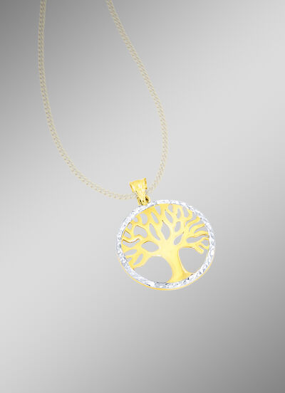 Schöner Anhänger in Bicolor mit diamantiertem Rand 