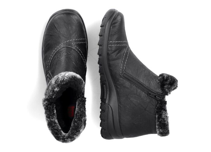 Rieker, gef&uuml;tterte Damen-Boots, Winterschuhe, mit Rei&szlig;verschluss SCHWARZ