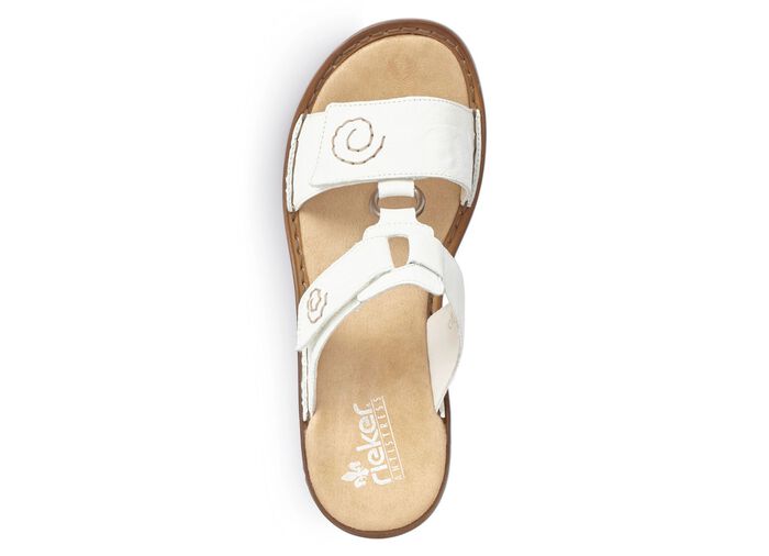 Rieker, modische Damen-Pantoletten, Weite H, mit Klettverschluss 