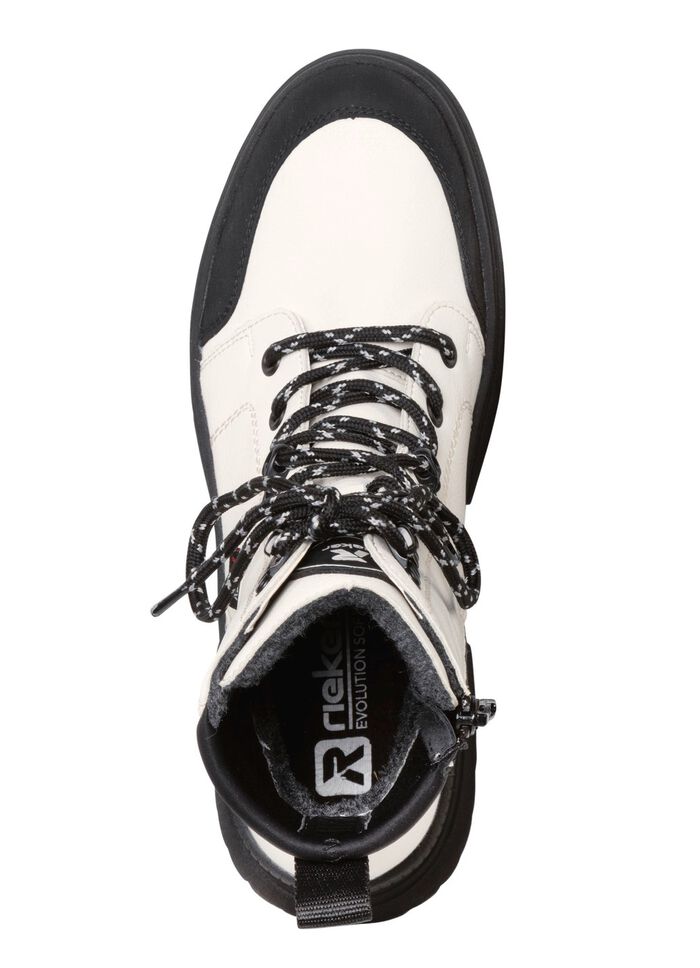 Rieker Stiefelette aus Nappaleder CREMEWEISS-SCHWARZ