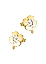 Kleeblatt-Ohrstecker in Bicolor 