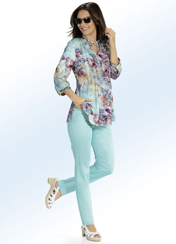 Shirt-Tunika mit h&uuml;bscher Biesenzier 