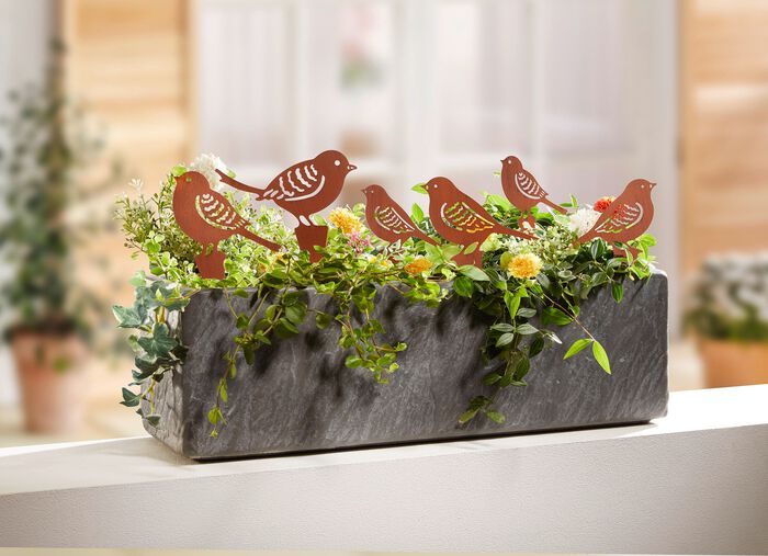 Gartenstecker &laquo;V&ouml;gel&raquo;, 6-teilig ROST
