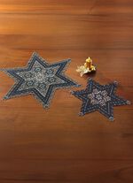 Wunderh&uuml;bsch bestickte Tischdekoration ANTHRAZIT