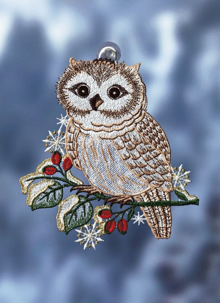 Fensterbild Schnee-Eule 