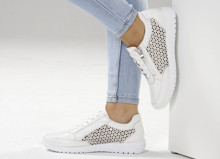 ELENA EDEN, sommerliche Damen-Sneaker, Weite G, mit herausnehmbarem Fussbett NATURWEISS