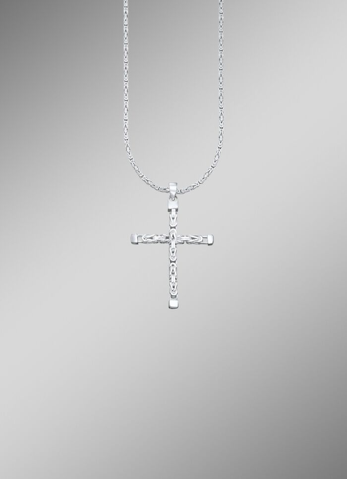 Markanter Kreuz-Anh&auml;nger mit K&ouml;nigskette 