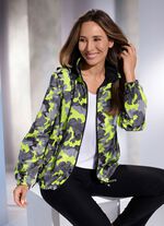 Funktions-Wendejacke mit im Kragen integrierter Kapuze 