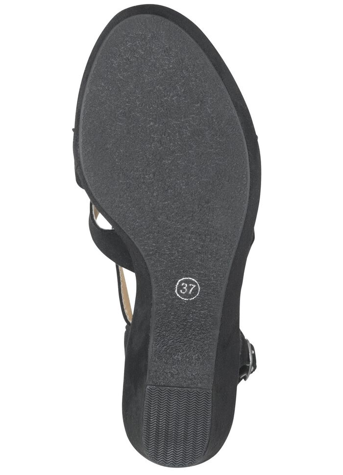 Andrea Conti, modische Damen-Sandaletten, mit verstellbarem Fersenriemchen SCHWARZ