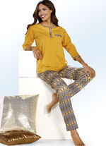 Zweierpack Pyjamas mit Brusttasche und Knopfleiste 1X GELB,1X OLIV