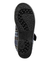 Stiefelette aus kariertem Textilmaterial BLAU