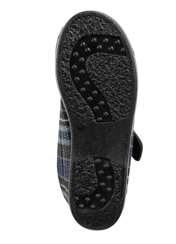 Stiefelette aus kariertem Textilmaterial BLAU