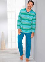 Schlafanzug mit V-Ausschnitt und offenen Beinabschl&uuml;ssen 