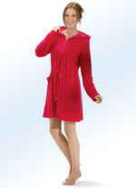 Bademantel mit Tunnelzugband ROT
