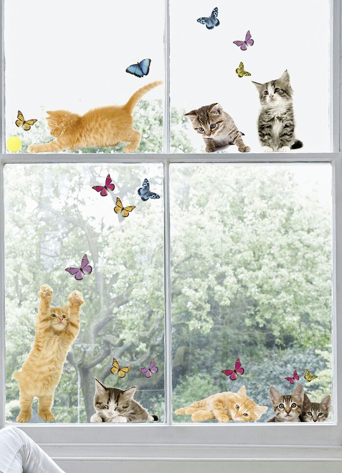Fenster-Sticker, 23-teilig, aus selbsthaftender Folie 