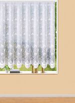 Filigraner Blumenfenster-Store mit gebogten Abschl&uuml;ssen 