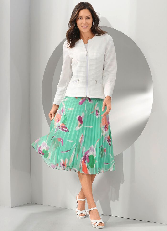 Plissee-Rock in floraler Dessinierung 