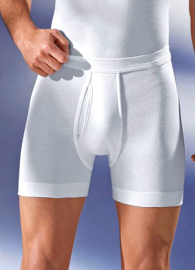 Schiesser Unterhose aus Feinripp mit Eingriff, weiss 