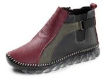 Gemini, trendige Damen-Boots, Weite G, mit herausnehmbarem Fussbett BORDEAUX-SCHWARZ-KHAKI