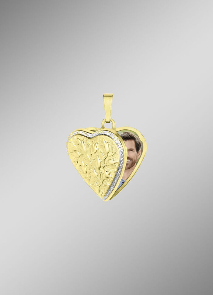 Herz-Medaillon in Bicolor