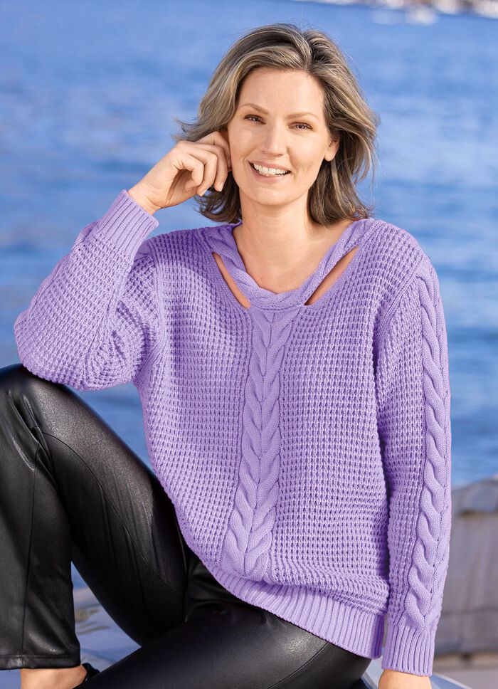 Pullover mit Cut-Outs FLIEDER