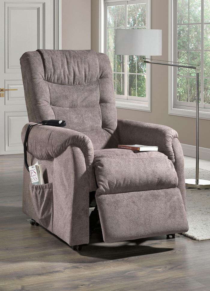 TV-Sessel mit Rollen und Federkern HELLBRAUN