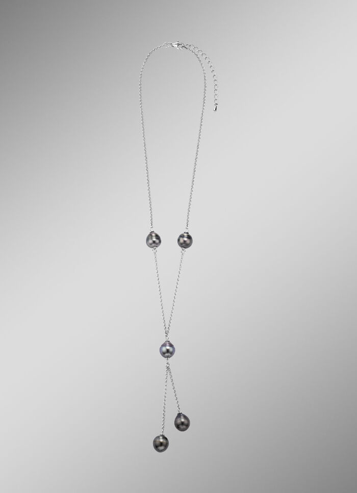 Halskette mit Tahiti-Zuchtperlen in Tropfenform 