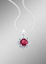 Anhänger mit  Panzerkette, echt Granat und echt Markasit