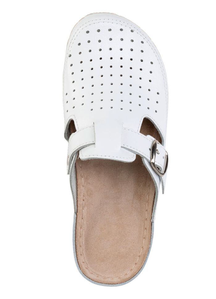 ELENA EDEN, sommerliche Damen-Clogs, Weite G, mit verstellbarer Schliesse WEISS