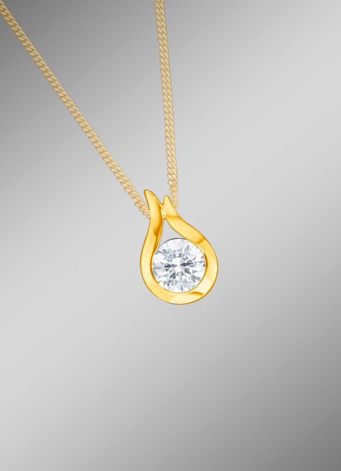 Massiver Anh&auml;nger mit Zirkonia 