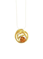 Begeisternder Anhänger mit Bernstein und synth. Zirkonia 