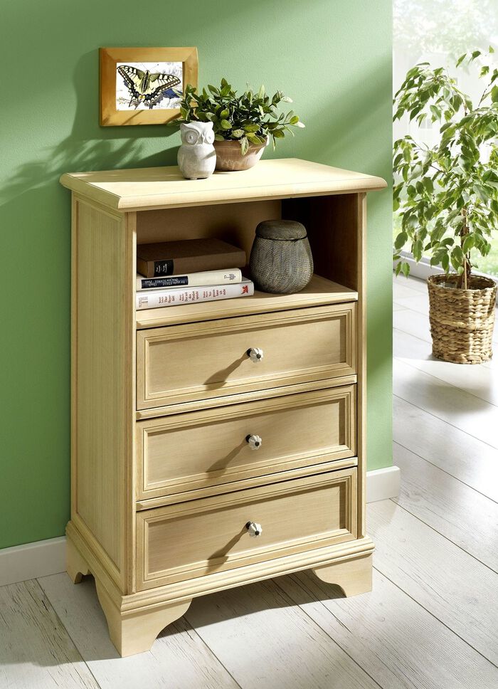 Teilmassive Kommoden mit Metallkn&ouml;pfen 