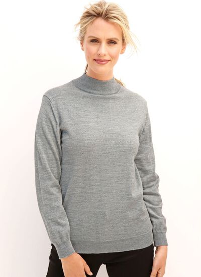 Pullover in Feinstrick mit Schurwolle 