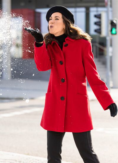 Longjacke mit stilvoll verdeckter Knopfleiste 