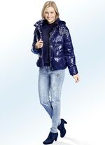 Daunen-Kurzjacke mit abnehmbarer Kapuze 