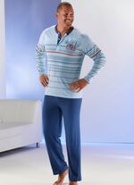 Pyjama mit Knopfleiste und Ringeldessin 
