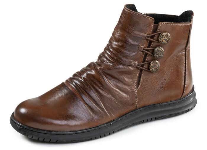 Gemini, modische Damen-Boots, Winterschuhe, Weite G, mite herausnehmbarem Fussbett MOKKA