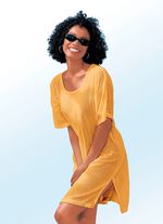 Frottier-Kleid mit Streifenstruktur und kurzen &Auml;rmeln SAFRAN