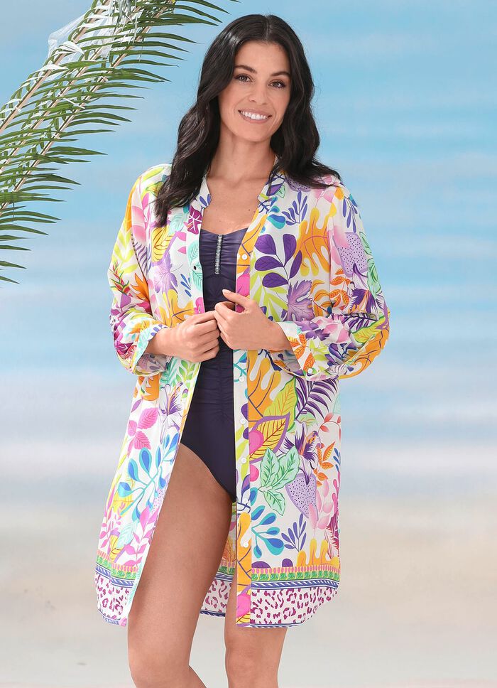 Longbluse mit langen &Auml;rmeln und Bord&uuml;rendruck 